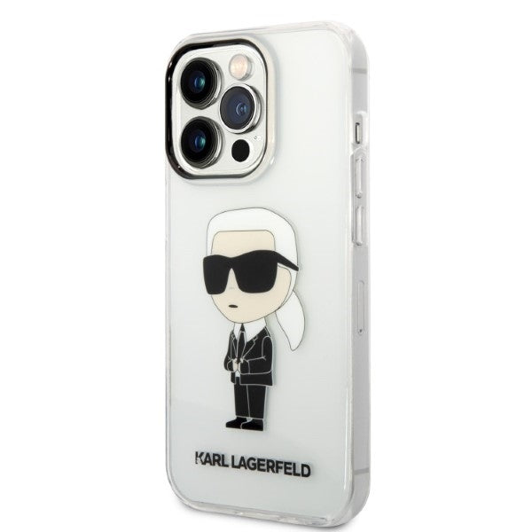 Étui pour Apple iPhone 14 Pro Max, Karl Lagerfeld, Ikonik Karl, Transparent