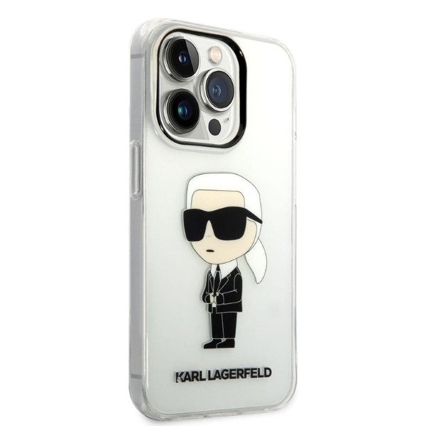 Étui pour Apple iPhone 14 Pro Max, Karl Lagerfeld, Ikonik Karl, Transparent
