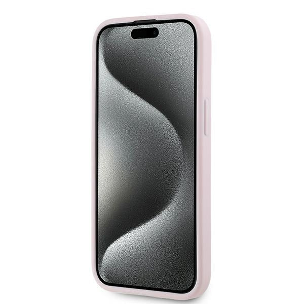 Case for Apple iPhone 15, Karl Lagerfeld, Diagonal Quilted Script, Pink
