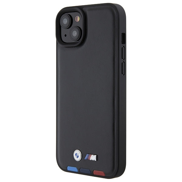 Étui pour Apple iPhone 15 Plus, BMW, Stamp Tricolore, Noir
