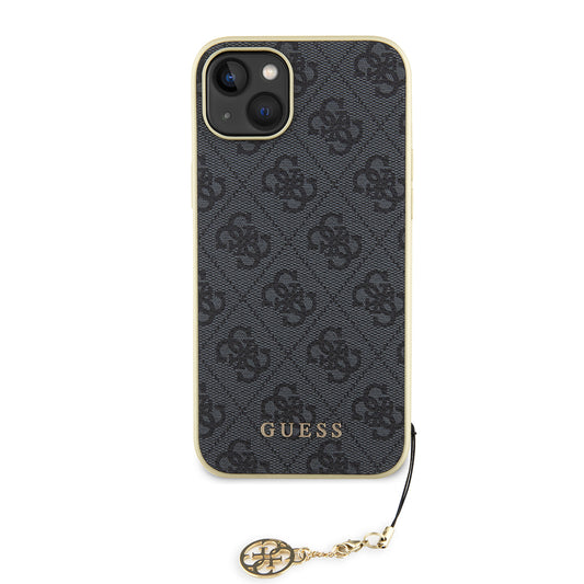 Étui pour Apple iPhone 15 Plus, Guess, 4G Charm, Gris