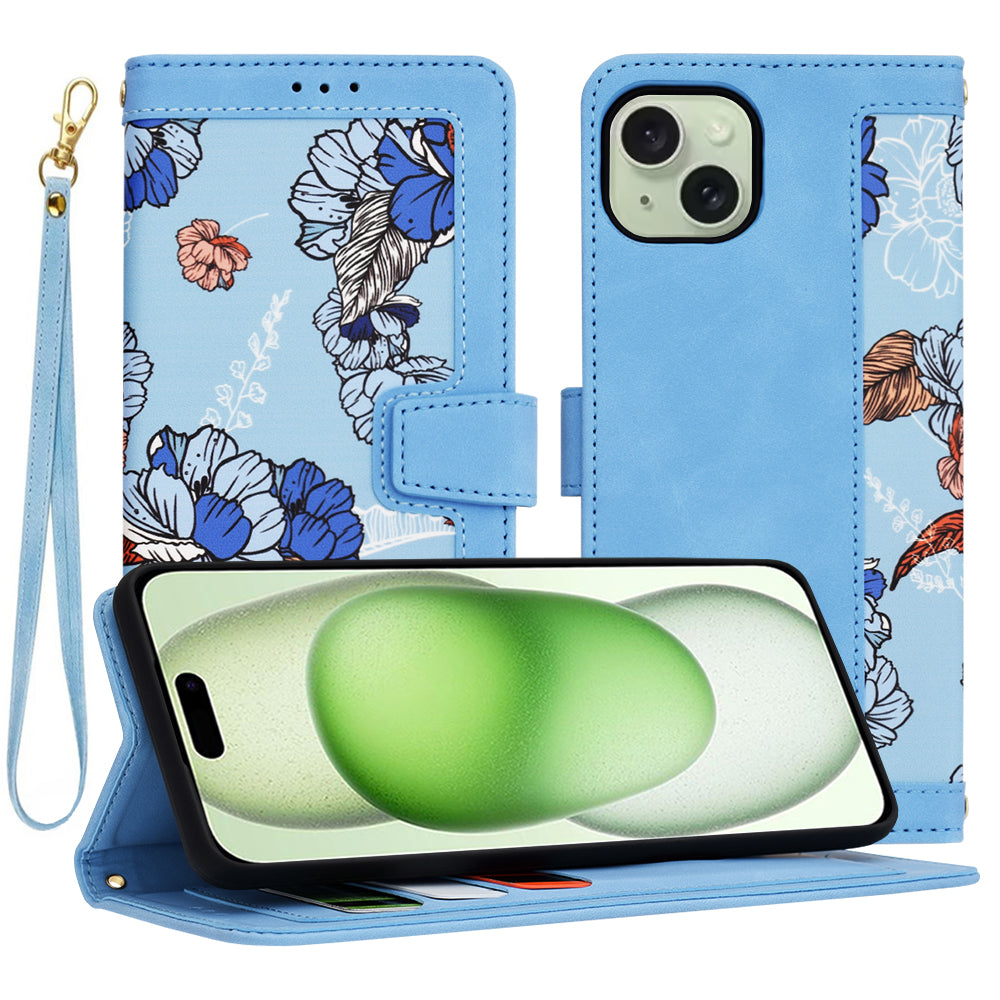 Coque pour Apple iPhone 15 Plus, Techsuit, FlipCraft, Bleu