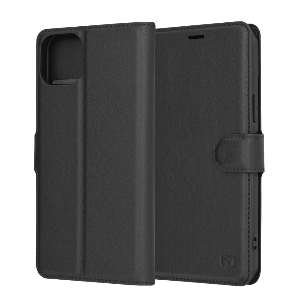 Coque pour Apple iPhone 15 Plus, Techsuit, Leather Folio, Noire