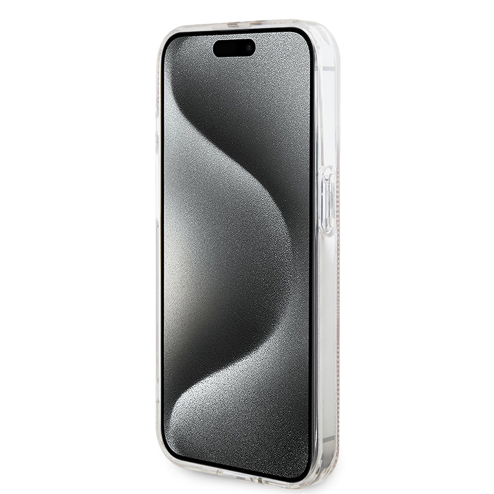 Étui pour Apple iPhone 15 Pro, Guess, IML 4G Gold Stripe, Rose