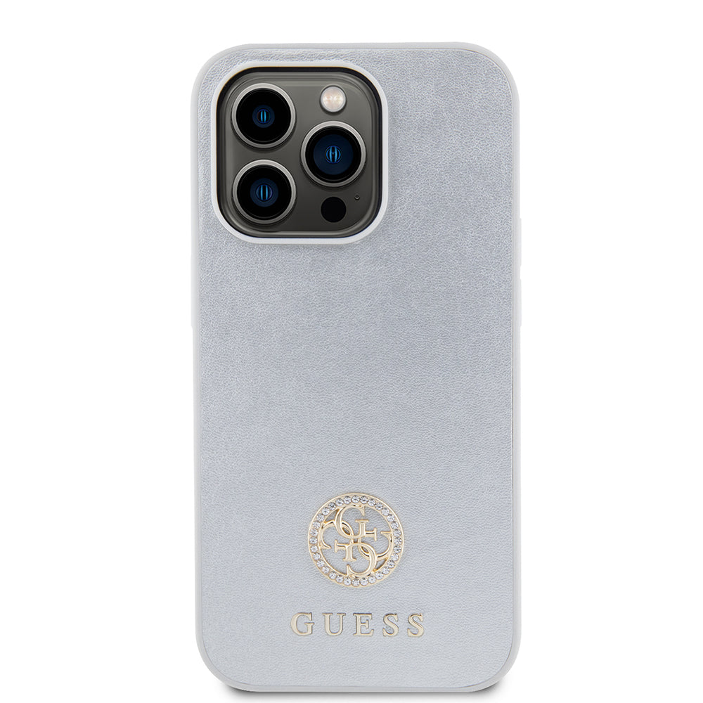Case for Apple iPhone 15 Pro, Guess, Strass Metal Logo, Silver