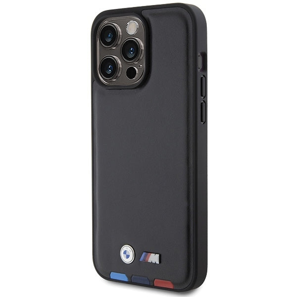 Étui pour Apple iPhone 15 Pro Max, BMW, Stamp Tricolore, Noir