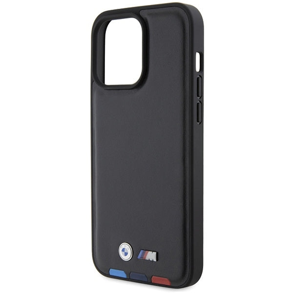 Étui pour Apple iPhone 15 Pro Max, BMW, Stamp Tricolore, Noir