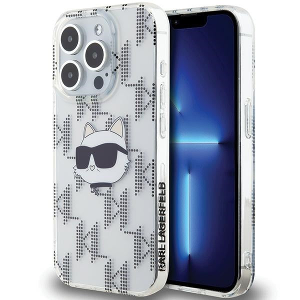 Étui pour Apple iPhone 15 Pro Max, Karl Lagerfeld, IML Electroplated Choupette Head, Transparent