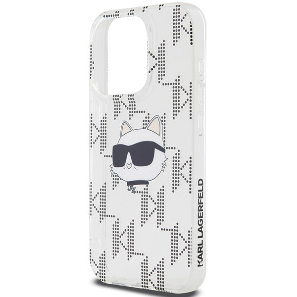 Étui pour Apple iPhone 15 Pro Max, Karl Lagerfeld, IML Electroplated Choupette Head, Transparent