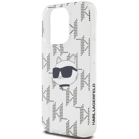 Étui pour Apple iPhone 15 Pro Max, Karl Lagerfeld, IML Electroplated Choupette Head, Transparent