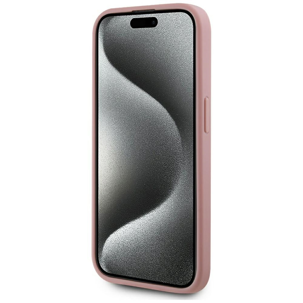 Étui pour Apple iPhone 15 Pro Max, Karl Lagerfeld, Metal Signature, Rose