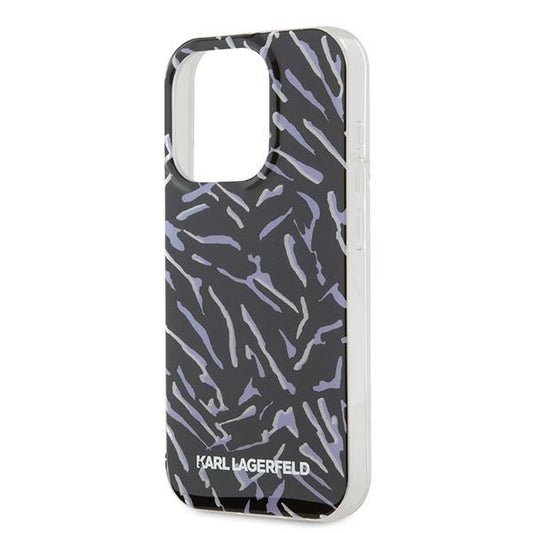 Étui pour Apple iPhone 15 Pro Max, Karl Lagerfeld, Zebra with Cord Strap, Violet