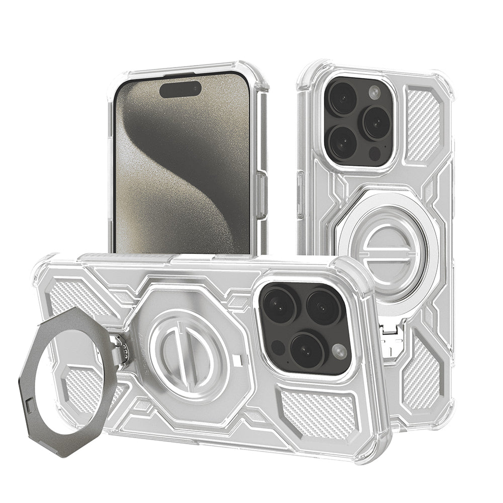 Coque pour Apple iPhone 15 Pro Max, Techsuit, Carbon Shield Pro, Blanche