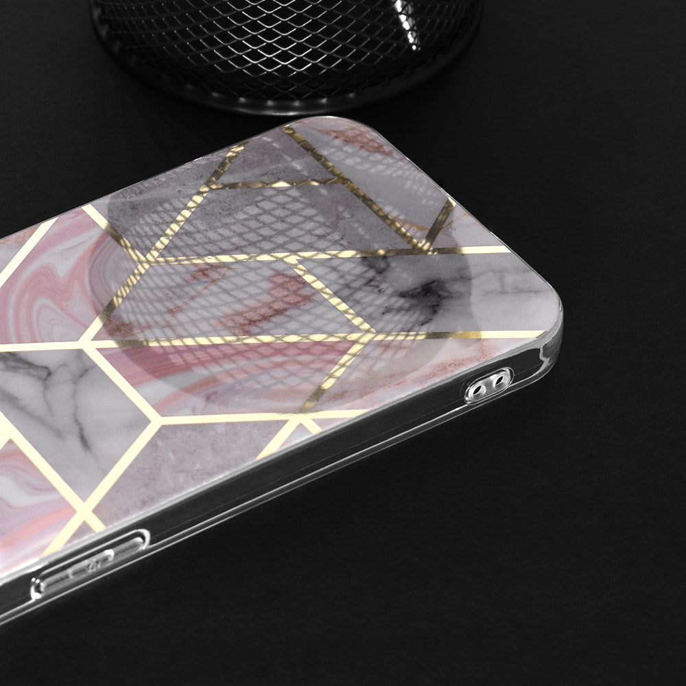 Coque pour Apple iPhone 15 Pro, Techsuit, Marble, Rose