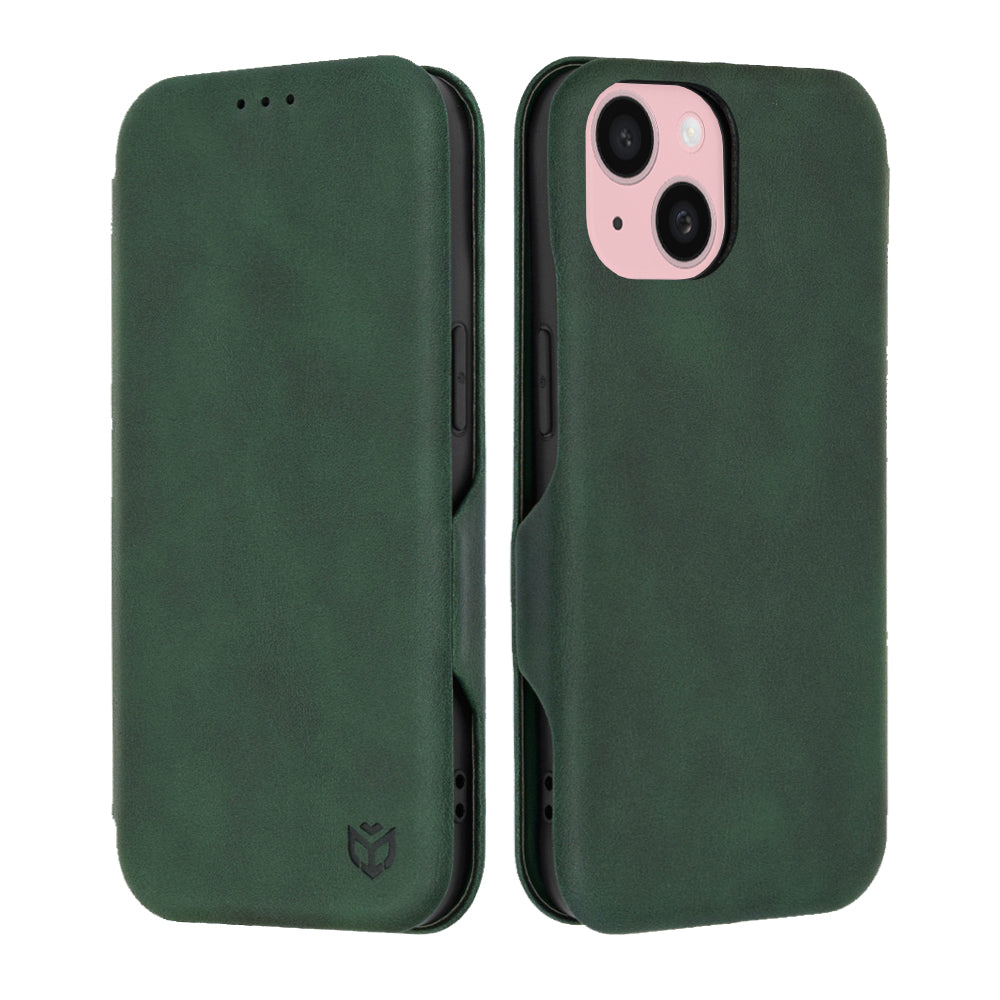 Coque pour Apple iPhone 15, Techsuit, Safe Wallet Plus, Vert