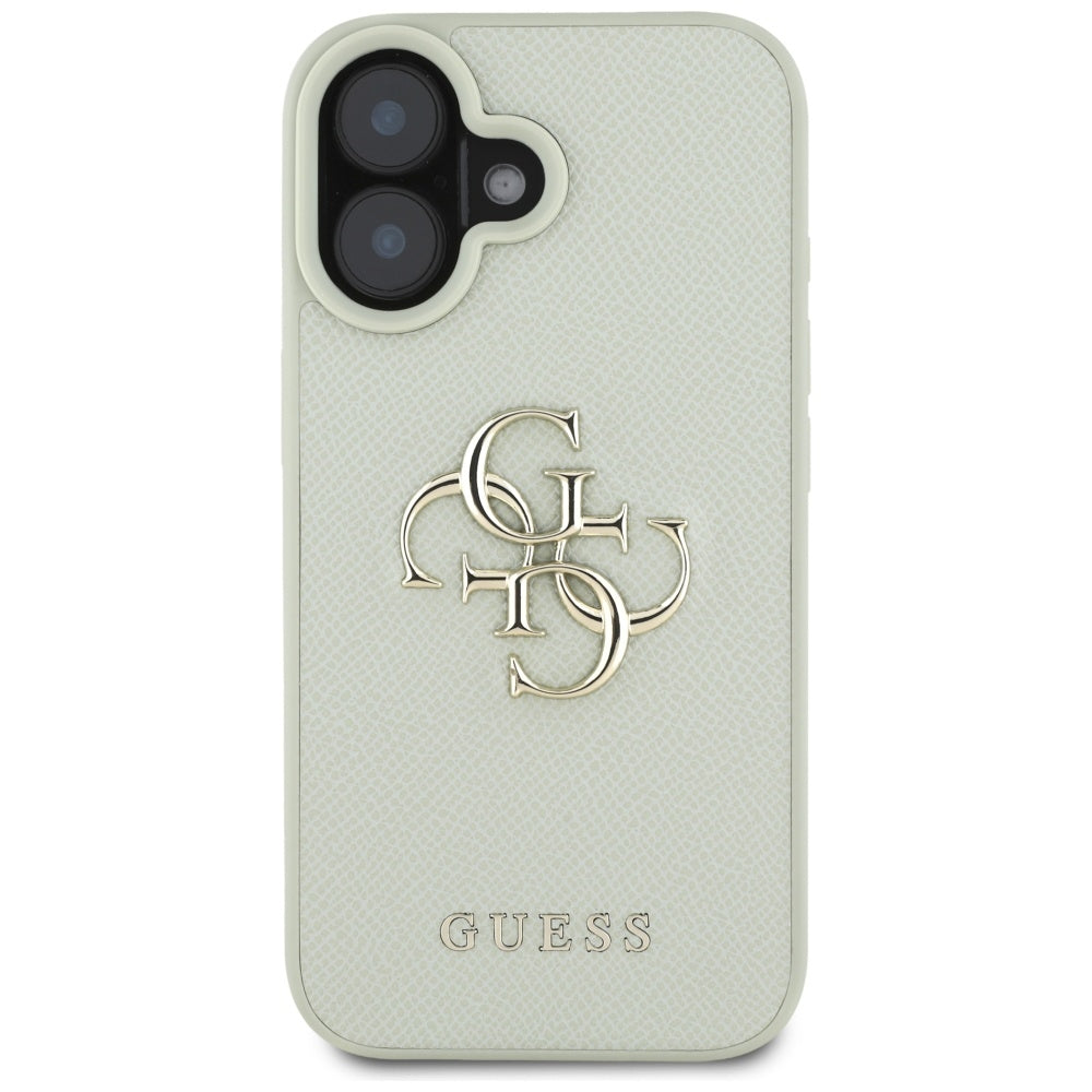 Case for Apple iPhone 16, Guess, Grained Big 4G Logo Small Classic Logo, Green