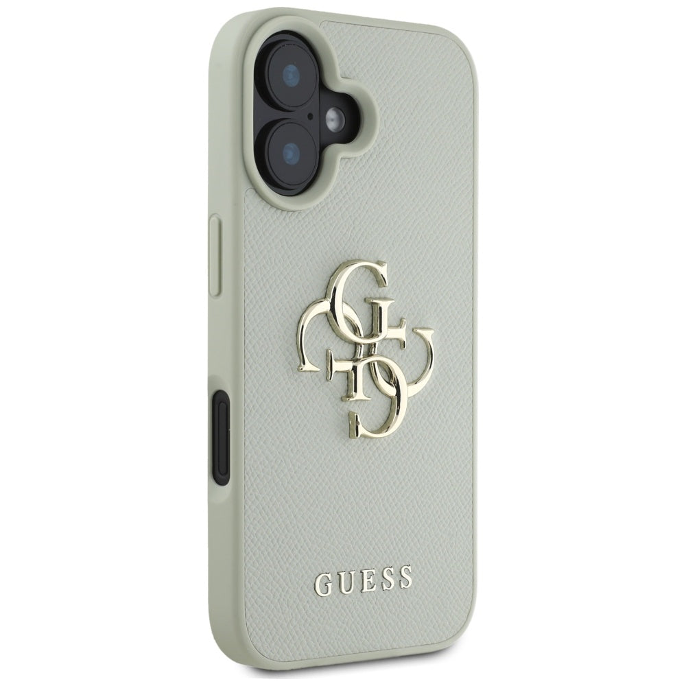 Case for Apple iPhone 16, Guess, Grained Big 4G Logo Small Classic Logo, Green