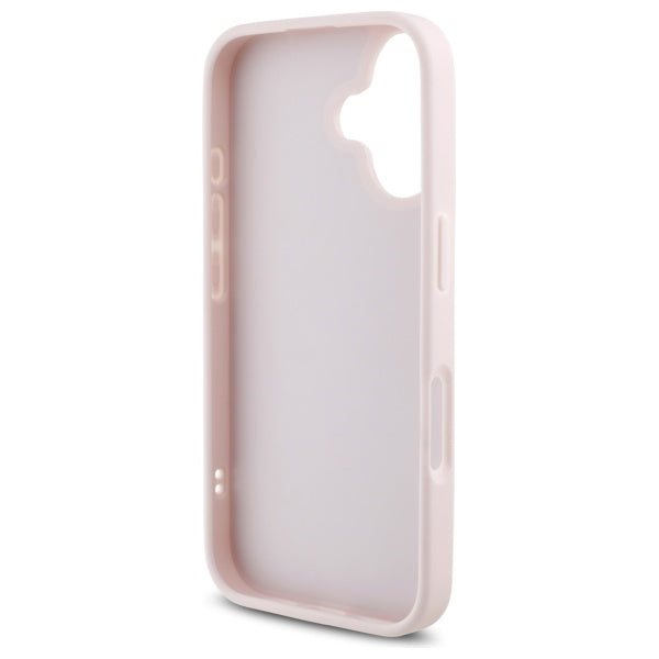 Hülle für Apple iPhone 16, Karl Lagerfeld, Diagonal Quilted Script, Rosa