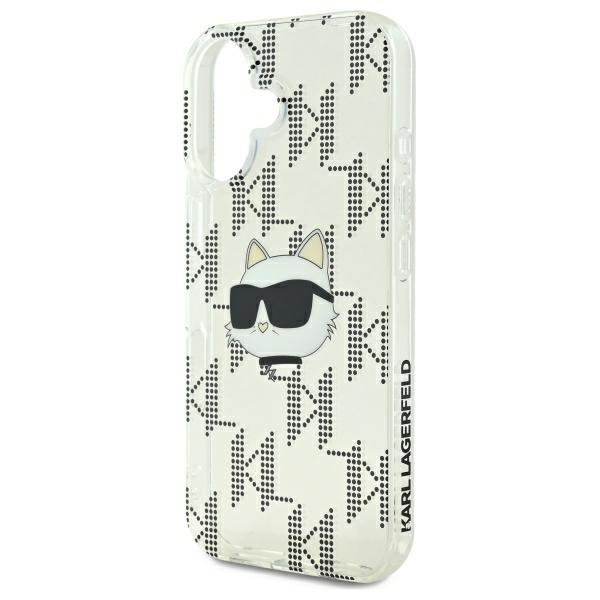 Hülle für Apple iPhone 16, Karl Lagerfeld, IML Luxury Electroplated Choupette's Head, Transparent
