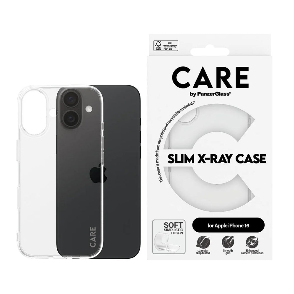 Étui pour Apple iPhone 16, PanzerGlass, Care Fashionable, Transparent
