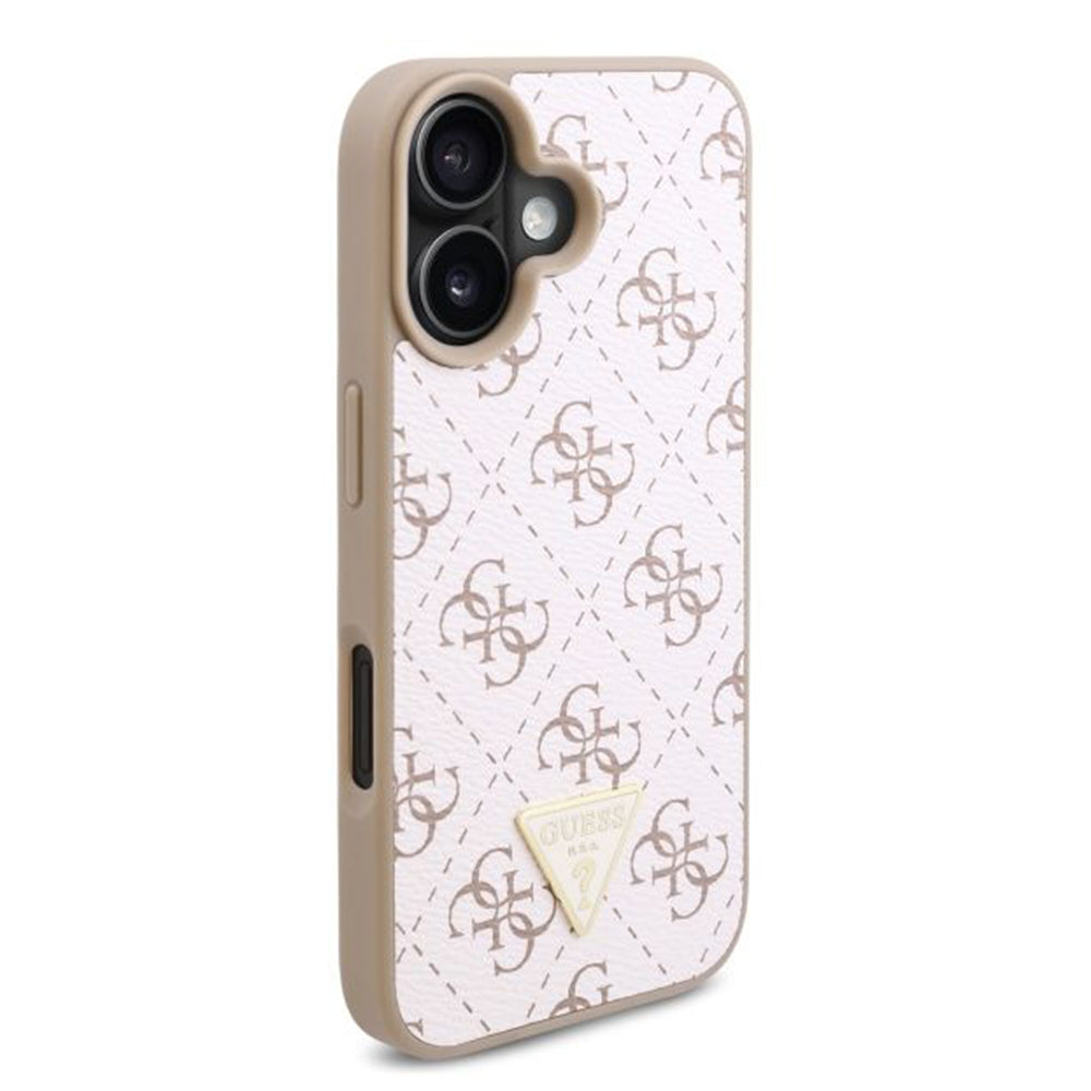 Case for Apple iPhone 16 Plus, Guess, 4G Triangle Logo, White