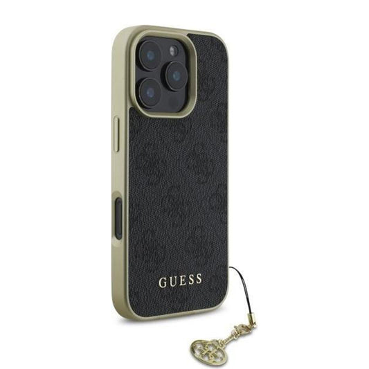 Étui pour Apple iPhone 16 Pro, Guess, 4G Charm, Noir
