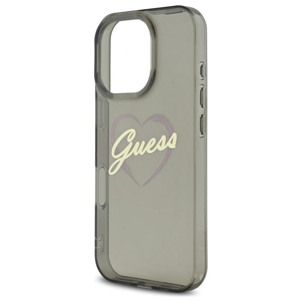 Étui pour Apple iPhone 16 Pro, Guess, IML Heart, Noir