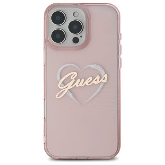 Étui pour Apple iPhone 16 Pro, Guess, IML Heart, Rose