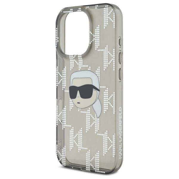 Hülle für Apple iPhone 16 Pro, Karl Lagerfeld, IML Luxury Electroplated Karl's Head, Schwarz