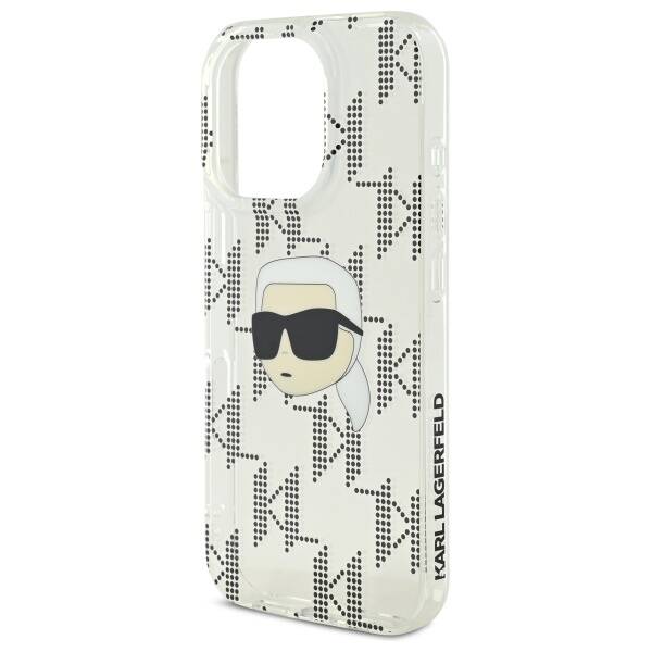 Étui pour Apple iPhone 16 Pro, Karl Lagerfeld, IML Luxury Electroplated Karl's Head, Transparent