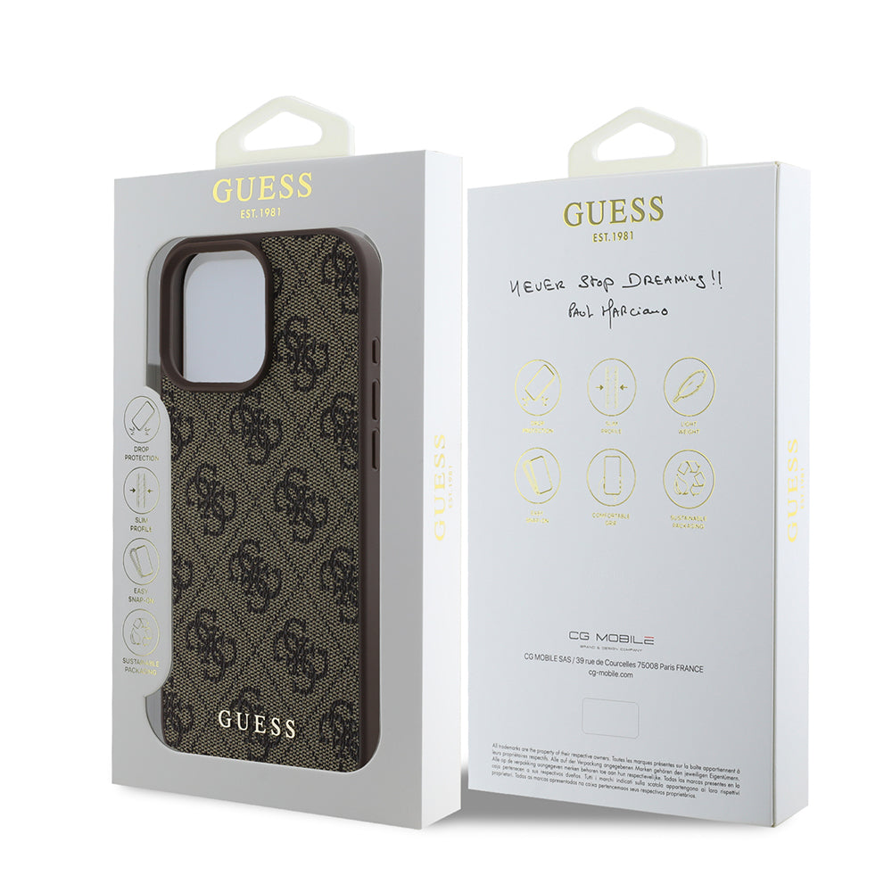 Case for Apple iPhone 16 Pro Max, Guess, 4G Classic, Black