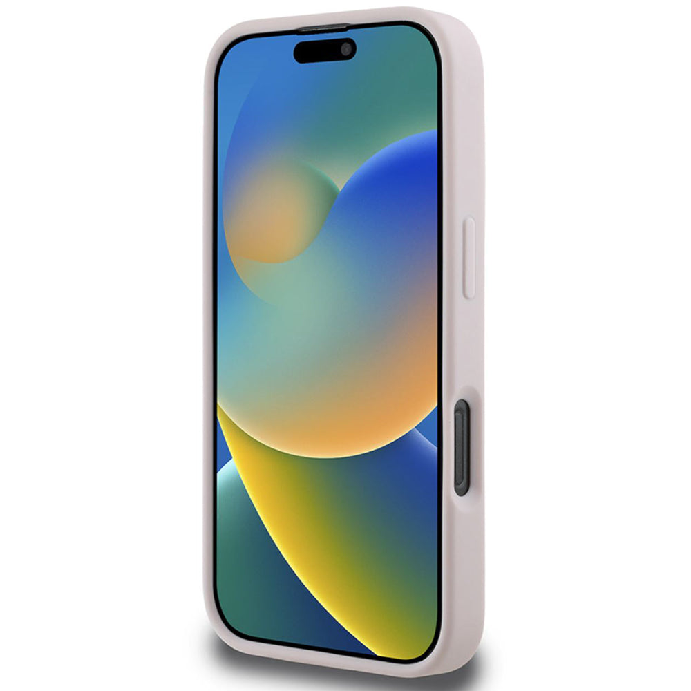 Étui pour Apple iPhone 16 Pro Max, Guess, Logo Métallique Matelassé, Rose