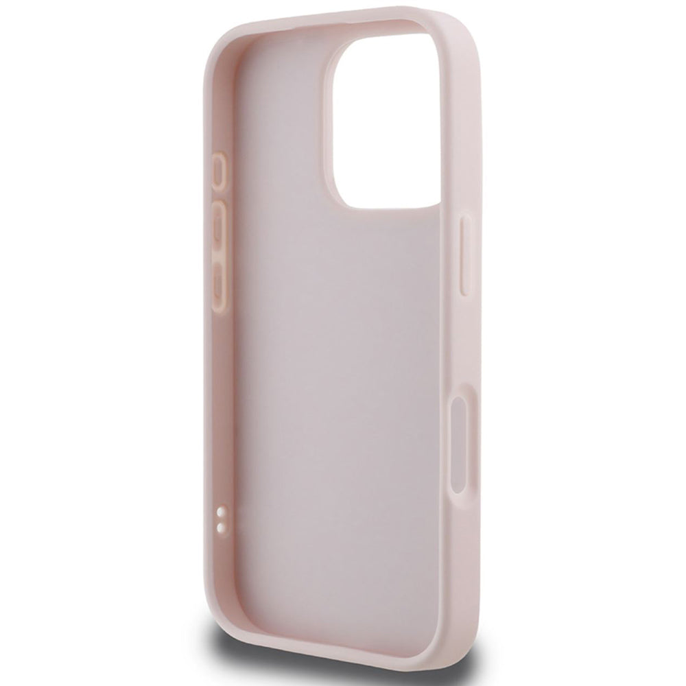 Étui pour Apple iPhone 16 Pro Max, Guess, Logo Métallique Matelassé, Rose