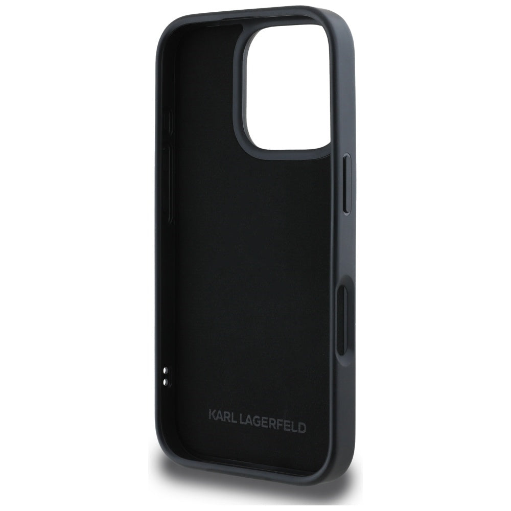 Hülle für Apple iPhone 16 Pro Max, Karl Lagerfeld, 3D Rubber Karl & Choupette, Schwarz