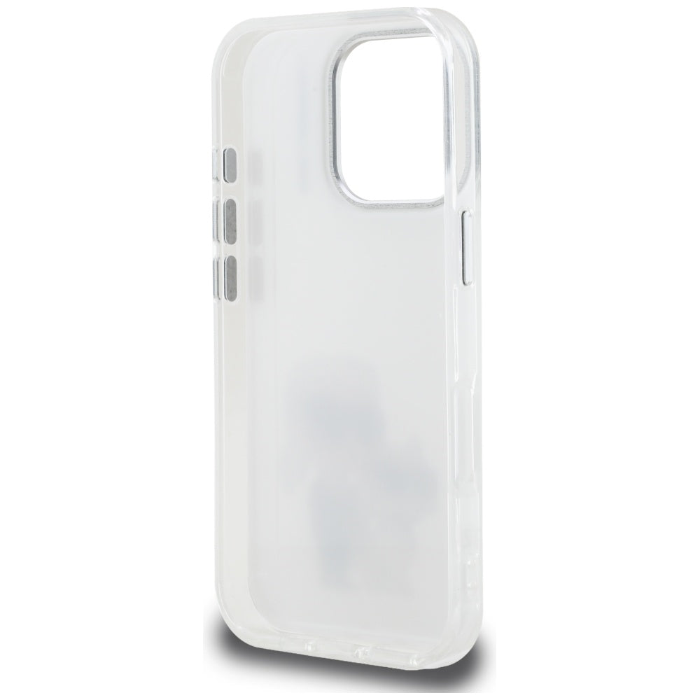 Étui pour Apple iPhone 16 Pro Max, Karl Lagerfeld, IML Aquarelle Logo Karl & Choupette, Blanc
