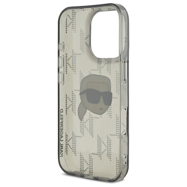 Étui pour Apple iPhone 16 Pro Max, Karl Lagerfeld, IML Luxury Electroplated Karl's Head, Noir