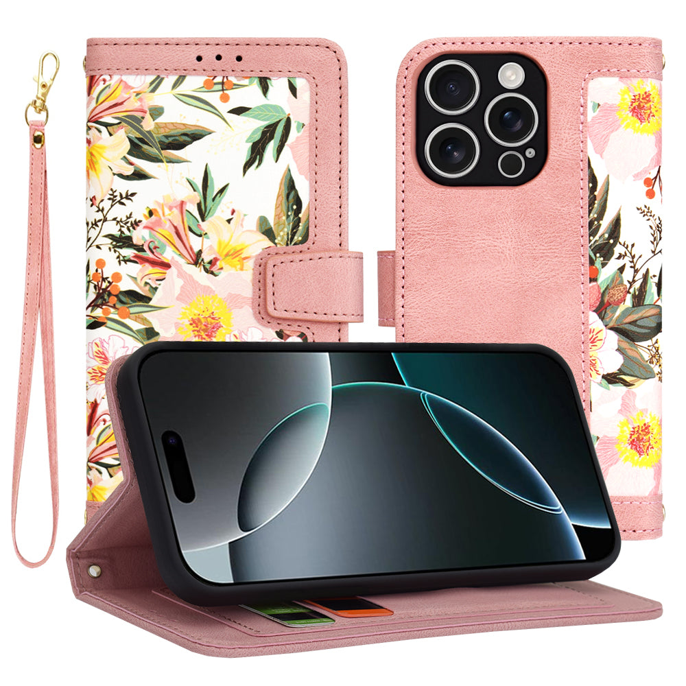 Coque pour Apple iPhone 16 Pro, Techsuit, FlipCraft, Rose