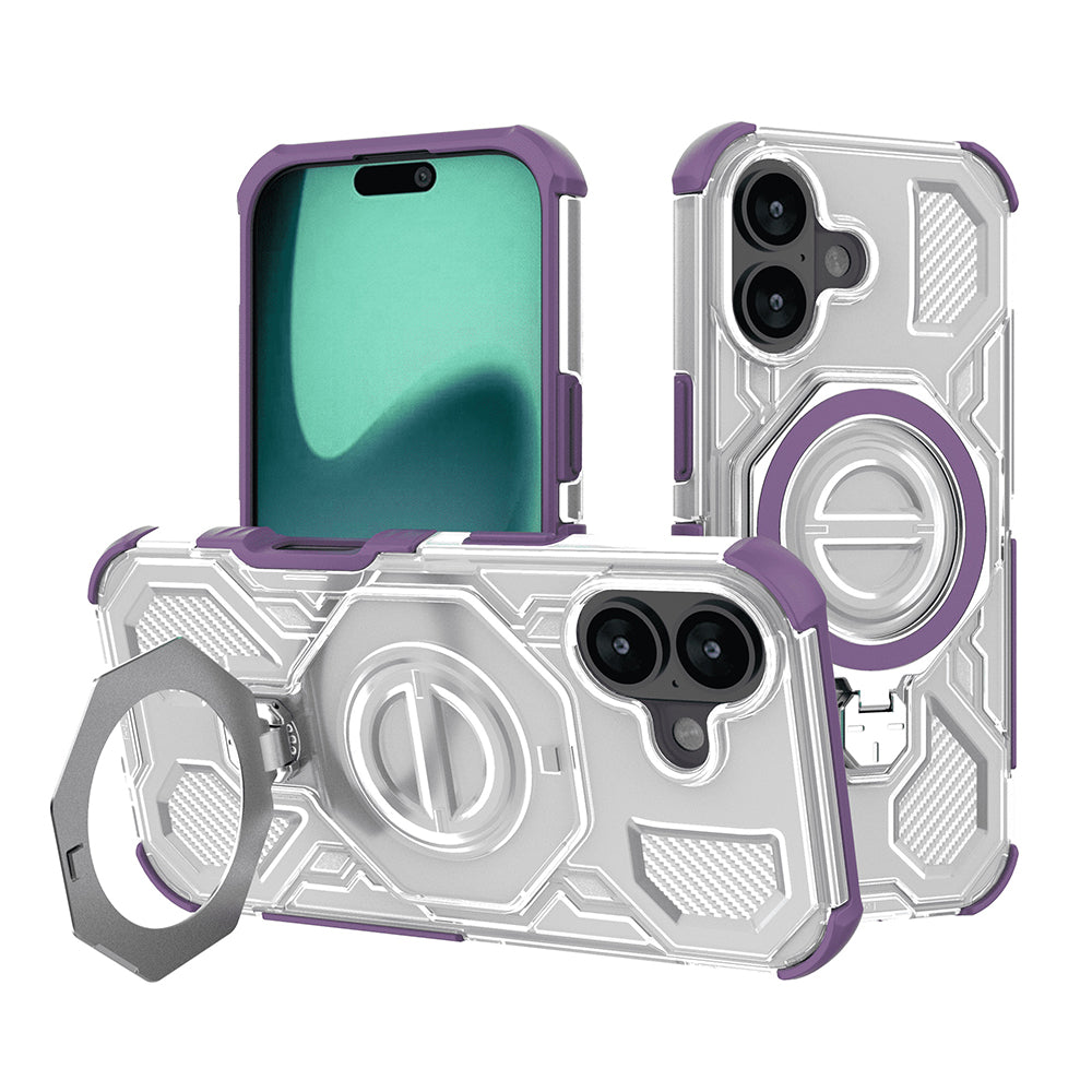 Coque pour Apple iPhone 16, Techsuit, Carbon Shield Pro, Violet