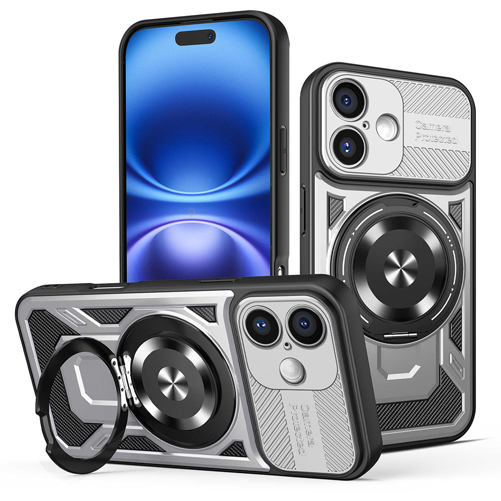 Coque pour Apple iPhone 16, Techsuit, RuggedCam, Gris