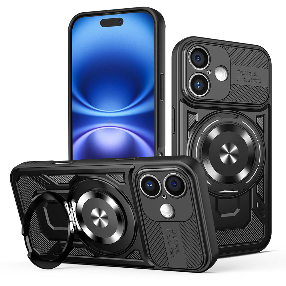 Coque pour Apple iPhone 16, Techsuit, RuggedCam, Noire