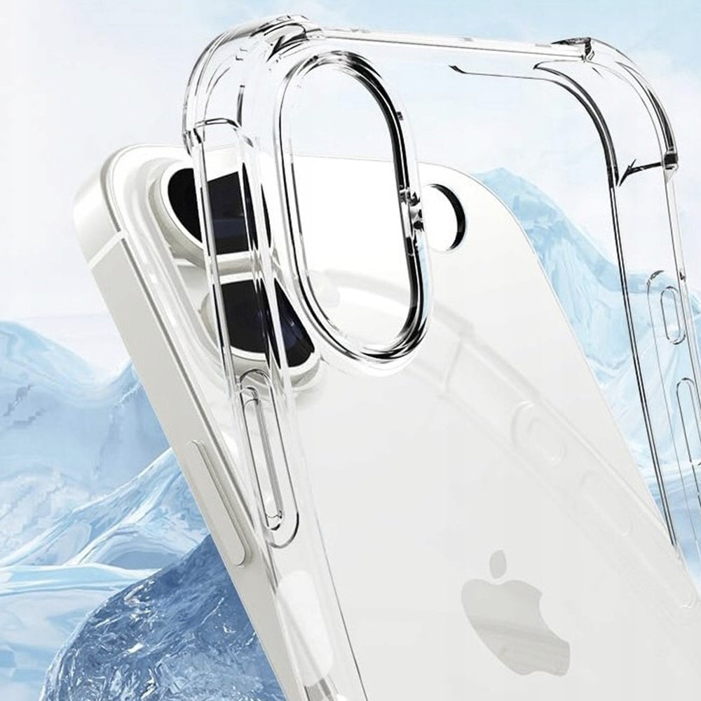 Coque pour Apple iPhone 16, Techsuit, Shockproof Clear (Grand Trou pour Objectif), Transparente