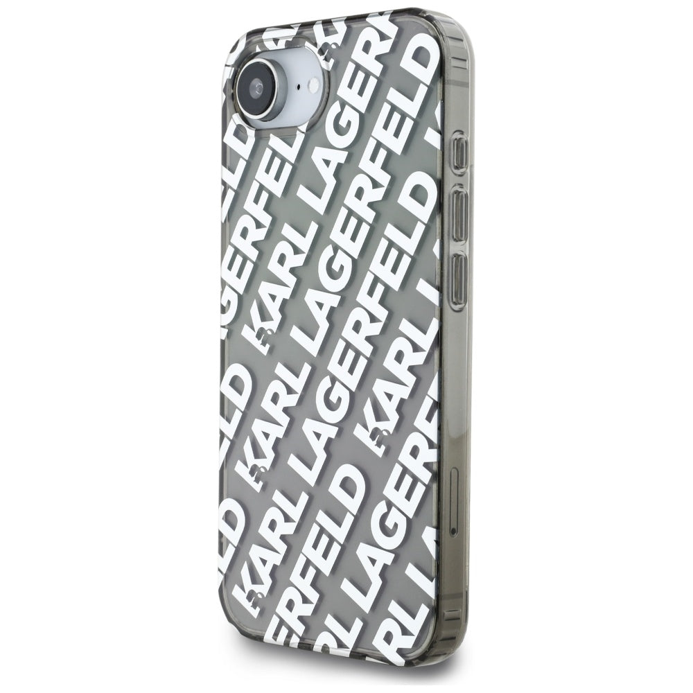Étui pour Apple iPhone 17e / 16e, Karl Lagerfeld, IML Luxury Silver Fullover Logo, Argenté