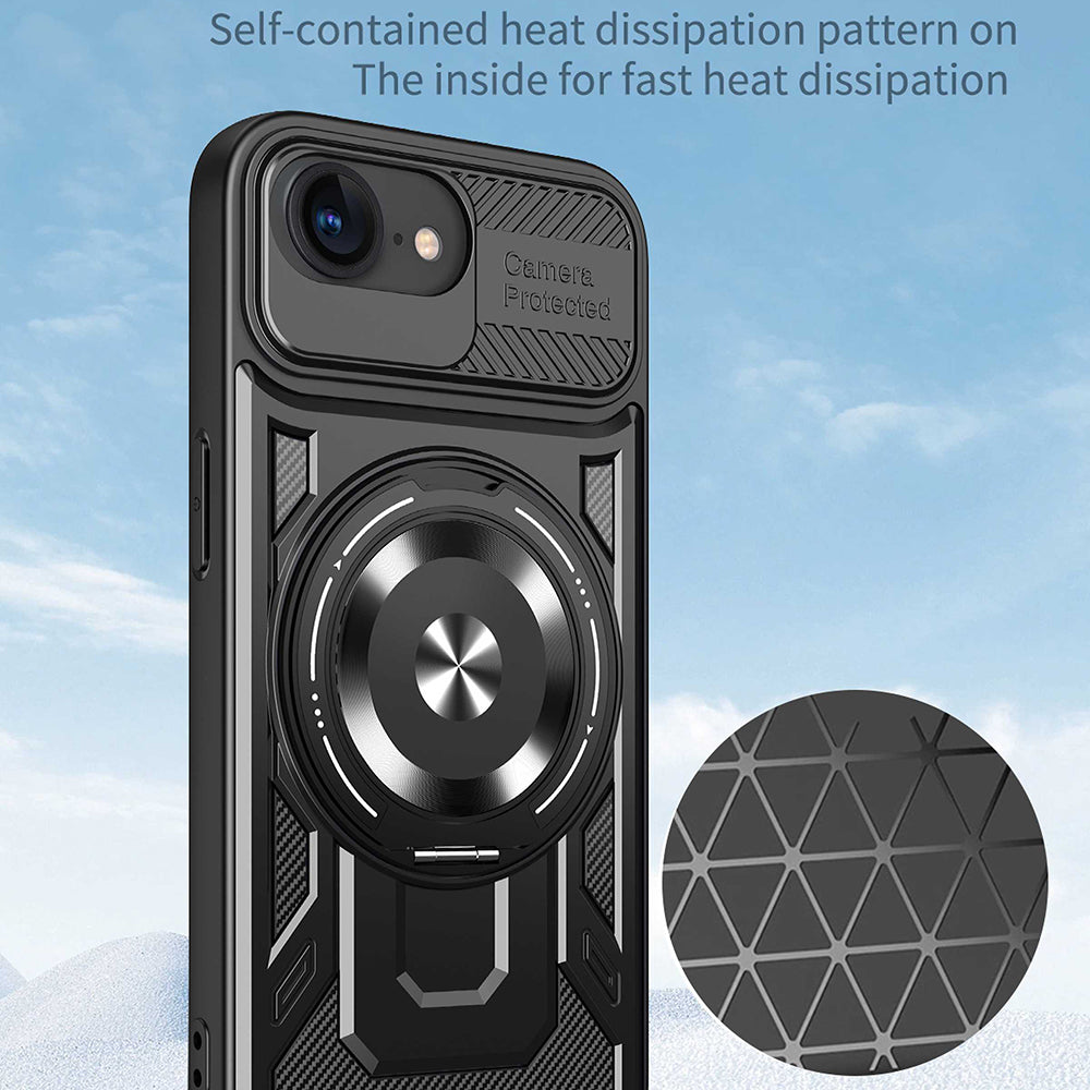 Coque pour Apple iPhone 17e / 16e, Techsuit, RuggedCam, Noire
