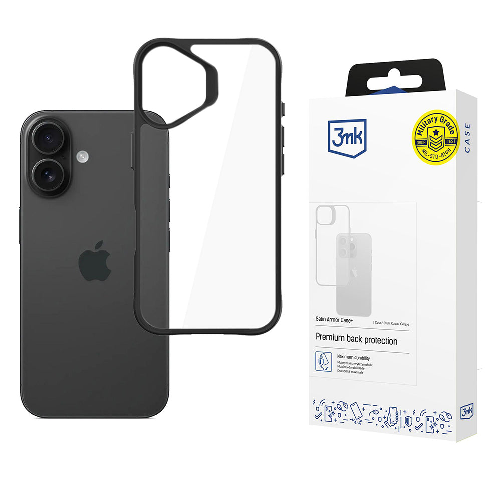 Étui pour Apple iPhone 17, 3MK, Satin Armor Case+, Noir