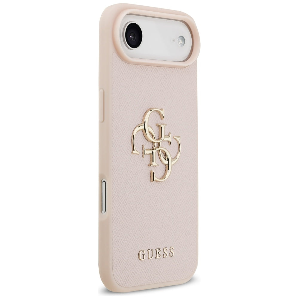 Étui pour Apple iPhone 17 Air, Guess, 4G Grained Big and Classic Logo, Rose.