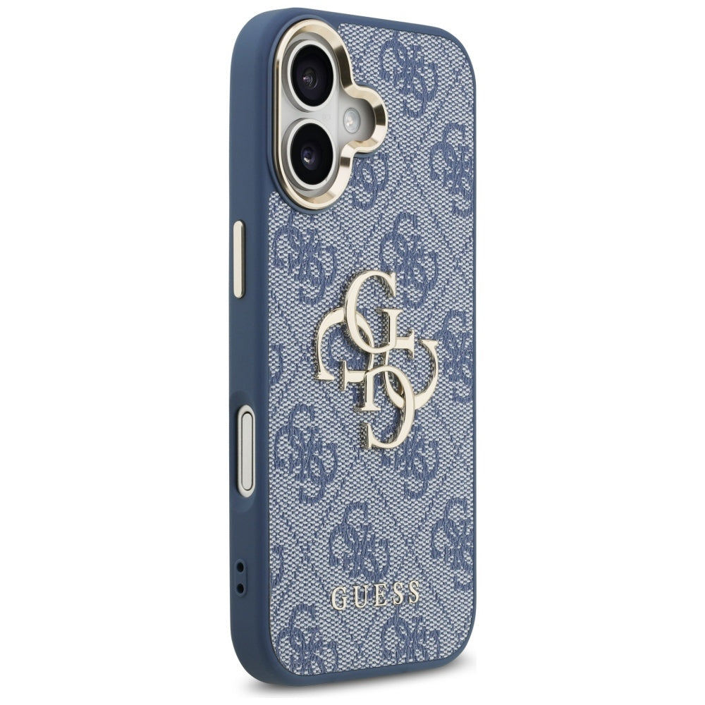 Étui pour Apple iPhone 17, Guess, Big 4G Logo Classic, Bleu Doré.
