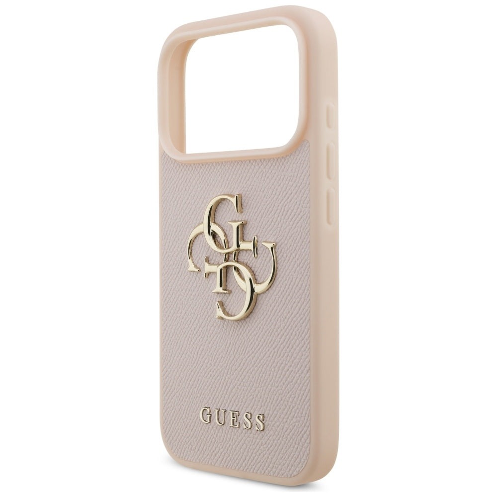 Étui pour Apple iPhone 17 Pro, Guess, 4G Grained Big and Classic Logo, Rose