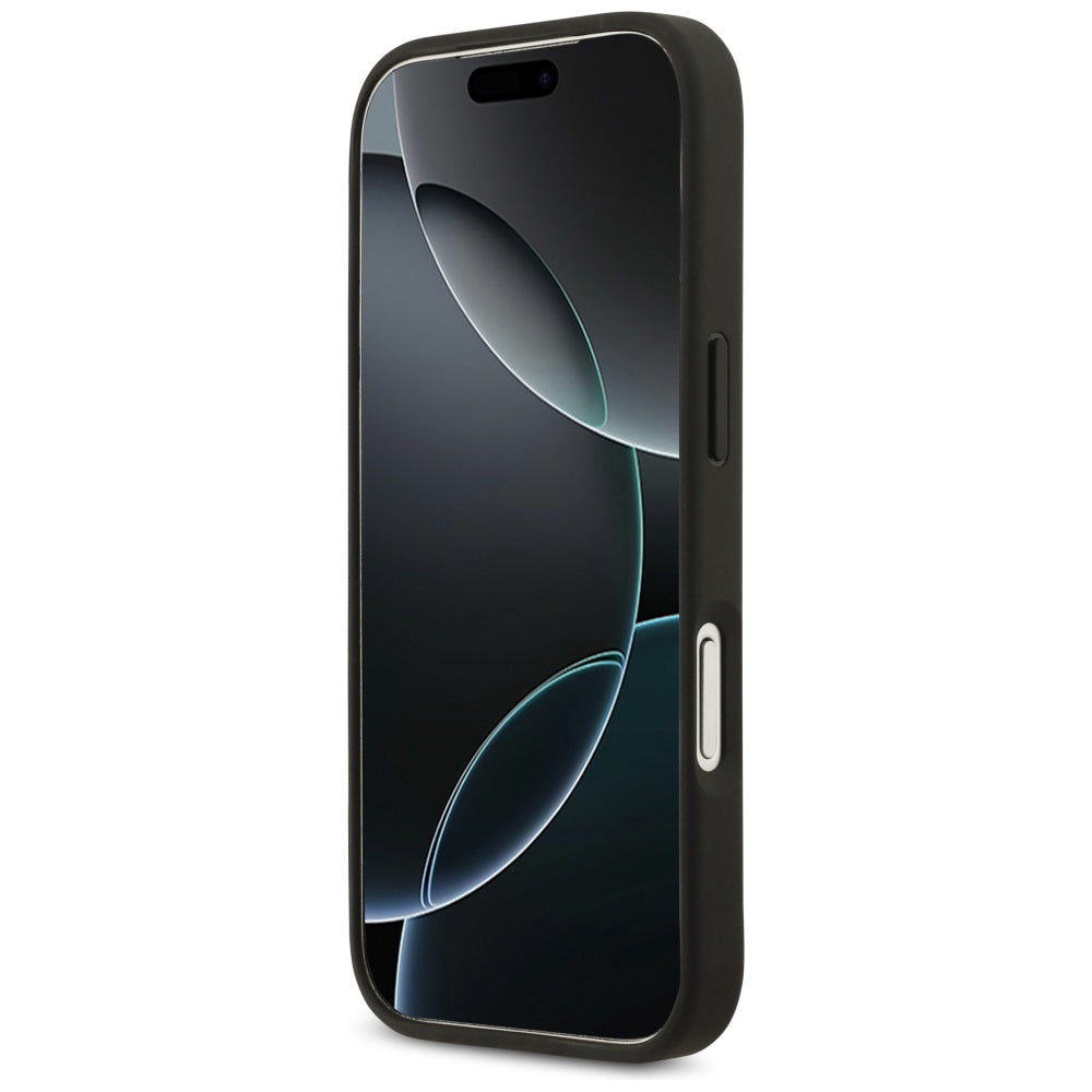 Étui pour Apple iPhone 17 Pro, Guess, 4G Grained Roses Big Logo, Noir