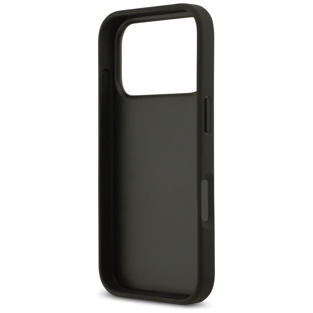 Étui pour Apple iPhone 17 Pro, Guess, 4G Grained Roses Big Logo, Noir