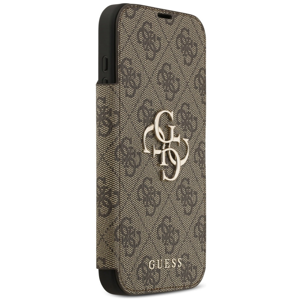 Étui pour Apple iPhone 17 Pro, Guess, Logo Métal 4G, Marron